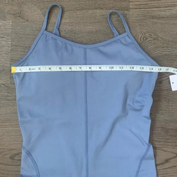 Yogalicious Illusion Ribbed Lotus Short Romper - Size M - Light Blue - NWT - Picture 11 of 13